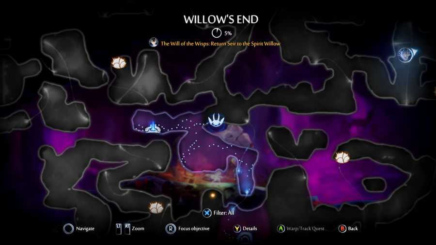 Ori and the will of the wisps светлые озера карта